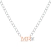 Thumbnail Image 0 of Men's White Lab-Created Sapphire "Mr." Cuban Chain Necklace Sterling Silver & 10K Rose Gold 20"