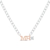 Thumbnail Image 1 of Men's White Lab-Created Sapphire &quot;Mr.&quot; Cuban Chain Necklace Sterling Silver & 10K Rose Gold 20&quot;