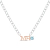 Thumbnail Image 1 of Men's Swiss Blue Topaz "Mr." Cuban Chain Necklace Sterling Silver & 10K Rose Gold 20"