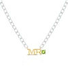 Thumbnail Image 1 of Men's Peridot &quot;Mr.&quot; Cuban Chain Necklace Sterling Silver & 10K Yellow Gold 20&quot;