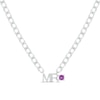 Thumbnail Image 1 of Men's Amethyst &quot;Mr.&quot; Cuban Chain Necklace Sterling Silver 20&quot;