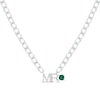 Men's Lab-Created Emerald "Mr." Cuban Chain Necklace Sterling Silver 20"