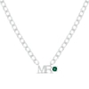 Thumbnail Image 1 of Men's Lab-Created Emerald "Mr." Cuban Chain Necklace Sterling Silver 20"