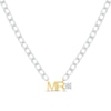 Thumbnail Image 1 of Men's White Lab-Created Sapphire "Mr." Cuban Chain Necklace Sterling Silver & 10K Yellow Gold 20"
