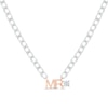 Thumbnail Image 1 of Men's White Lab-Created Sapphire "Mr." Cuban Chain Necklace Sterling Silver & 10K Rose Gold 20"