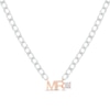 Thumbnail Image 0 of Men's Lab-Created Opal "Mr." Cuban Chain Necklace Sterling Silver & 10K Rose Gold 20"