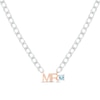 Thumbnail Image 1 of Men's Aquamarine &quot;Mr.&quot; Cuban Chain Necklace Sterling Silver & 10K Rose Gold 20&quot;