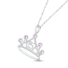 Thumbnail Image 2 of Amethyst & White Lab-Created Sapphire Quinceañera Crown Necklace Sterling Silver 18&quot;