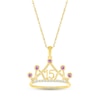 Thumbnail Image 0 of Amethyst & White Lab-Created Sapphire Quinceañera Crown Necklace 10K Yellow Gold 18"