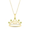 Thumbnail Image 1 of Peridot & White Lab-Created Sapphire Quinceañera Crown Necklace 10K Yellow Gold 18&quot;