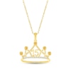 Thumbnail Image 1 of Citrine & White Lab-Created Sapphire Quinceañera Crown Necklace 10K Yellow Gold 18&quot;