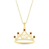 Thumbnail Image 1 of Garnet & White Lab-Created Sapphire Quinceañera Crown Necklace 10K Yellow Gold 18"