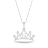 Thumbnail Image 0 of White Lab-Created Sapphire Quinceañera Crown Necklace Sterling Silver 18"
