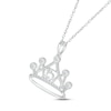 Thumbnail Image 1 of White Lab-Created Sapphire Quinceañera Crown Necklace Sterling Silver 18"