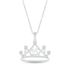Thumbnail Image 1 of Lab-Created Opal & White Lab-Created Sapphire Quinceañera Crown Necklace Sterling Silver 18&quot;
