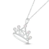 Thumbnail Image 2 of Lab-Created Opal & White Lab-Created Sapphire Quinceañera Crown Necklace Sterling Silver 18&quot;