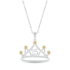 Thumbnail Image 1 of Citrine & White Lab-Created Sapphire Quinceañera Crown Necklace Sterling Silver 18"