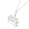 Thumbnail Image 2 of Citrine & White Lab-Created Sapphire Quinceañera Crown Necklace Sterling Silver 18"