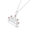 Thumbnail Image 2 of Garnet & White Lab-Created Sapphire Quinceañera Crown Necklace Sterling Silver 18"