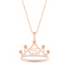 Thumbnail Image 0 of Citrine & White Lab-Created Sapphire Quinceañera Crown Necklace 10K Rose Gold 18"