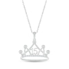 Thumbnail Image 0 of White Lab-Created Sapphire Quinceañera Crown Necklace 10K White Gold 18"