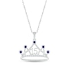 Thumbnail Image 0 of Blue & White Lab-Created Sapphire Quinceañera Crown Necklace 10K White Gold 18"