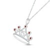 Thumbnail Image 2 of Garnet & White Lab-Created Sapphire Quinceañera Crown Necklace 10K White Gold 18&quot;