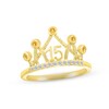 Thumbnail Image 1 of Citrine & White Lab-Created Sapphire Quinceañera Crown Ring 10K Yellow Gold