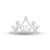 Thumbnail Image 2 of White Lab-Created Sapphire Quinceañera Crown Ring Sterling Silver