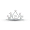 Thumbnail Image 2 of Lab-Created Opal & White Lab-Created Sapphire Quinceañera Crown Ring Sterling Silver