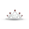 Thumbnail Image 2 of Garnet & White Lab-Created Sapphire Quinceañera Crown Ring Sterling Silver