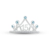 Thumbnail Image 2 of Swiss Blue Topaz & White Lab-Created Sapphire Quinceañera Crown Ring Sterling Silver