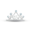 Thumbnail Image 2 of Aquamarine & White Lab-Created Sapphire Quinceañera Crown Ring Sterling Silver