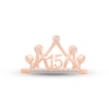 Thumbnail Image 2 of Lab-Created Opal & White Lab-Created Sapphire Quinceañera Crown Ring 10K Rose Gold