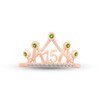 Thumbnail Image 2 of Peridot & White Lab-Created Sapphire Quinceañera Crown Ring 10K Rose Gold