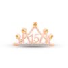 Thumbnail Image 1 of Citrine & White Lab-Created Sapphire Quinceañera Crown Ring 10K Rose Gold