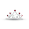 Thumbnail Image 2 of Lab-Created Ruby & White Lab-Created Sapphire Quinceañera Crown Ring 10K White Gold