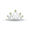 Peridot & White Lab-Created Sapphire Quinceañera Crown Ring 10K White Gold
