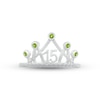 Thumbnail Image 2 of Peridot & White Lab-Created Sapphire Quinceañera Crown Ring 10K White Gold