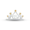 Citrine & White Lab-Created Sapphire Quinceañera Crown Ring 10K White Gold