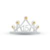 Thumbnail Image 2 of Citrine & White Lab-Created Sapphire Quinceañera Crown Ring 10K White Gold