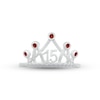 Thumbnail Image 1 of Garnet & White Lab-Created Sapphire Quinceañera Crown Ring 10K White Gold