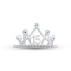 Thumbnail Image 1 of Aquamarine & White Lab-Created Sapphire Quinceañera Crown Ring 10K White Gold