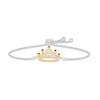 Thumbnail Image 1 of Lab-Created Ruby & White Lab-Created Sapphire Quinceañera Crown Bolo Bracelet Sterling Silver & 10K Yellow Gold