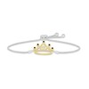 Thumbnail Image 1 of Blue & White Lab-Created Sapphire Quinceañera Crown Bolo Bracelet Sterling Silver & 10K Yellow Gold