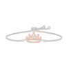 Thumbnail Image 1 of Lab-Created Opal & White Lab-Created Sapphire Quinceañera Crown Bolo Bracelet Sterling Silver & 10K Rose Gold