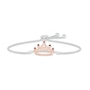 Thumbnail Image 1 of Blue & White Lab-Created Sapphire Quinceañera Crown Bolo Bracelet Sterling Silver & 10K Rose Gold