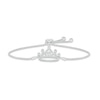 Thumbnail Image 1 of White Lab-Created Sapphire Quinceañera Crown Bolo Bracelet Sterling Silver
