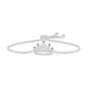 Thumbnail Image 1 of Lab-Created Ruby & White Lab-Created Sapphire Quinceañera Crown Bolo Bracelet Sterling Silver