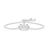 Thumbnail Image 1 of Lab-Created Emerald & White Lab-Created Sapphire Quinceañera Crown Bolo Bracelet Sterling Silver